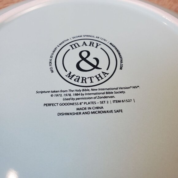 Mary & Martha Perfect Goodness Salad Plates Lot of 4 Green White Give Thanks - Picture 11 of 14